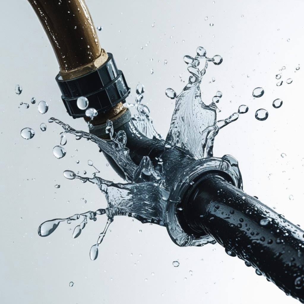 Burst pipe in a Kalkaji home requiring emergency plumber services.