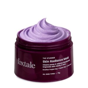 Foxtale De-Tan Face Mask for Glowing Skin| Clay Mask with Lactic Acid for Tan Removal